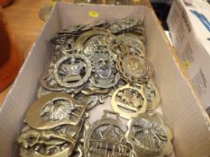 A boxed quantity of approx. 60 horse brasses