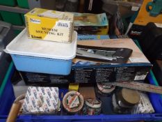 A box of varied DIY type miscellany including fitt