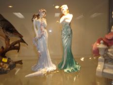 A pair of Coalport figurines