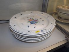 Six modern stoneware plates