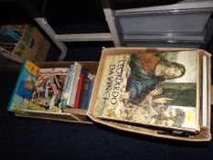 Two boxes of books including art & childrens inter