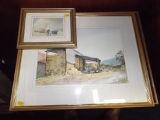 Two watercolours by Claude Kitto