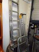 An aluminium ladder & a small step ladder