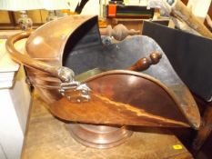 A copper copper scuttle & scoop
