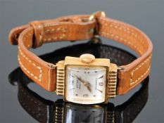 An art deco 18ct gold cased Mithra watch