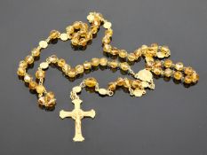 A French 18ct gold & citrine rosary