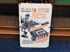 An Albert Smith & Co. fishing tackle enamel sign