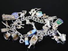 A silver charm bracelet