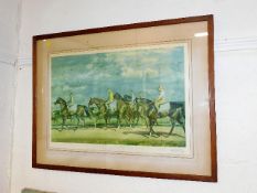 An Alfred Munnings print of equine interest hand s