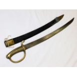 A 19thC. brass fitted curved Wilkinson blade steel