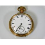 A gold plated Elgin pocket watch