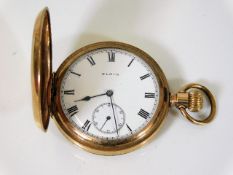 A gold plated Elgin full hunter pocket watch