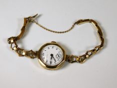 A ladies 9ct gold wrist watch