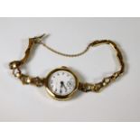 A ladies 9ct gold wrist watch