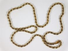 A 9ct gold rope 20in rope chain