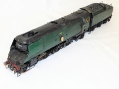 A hand built model of steam train & tender