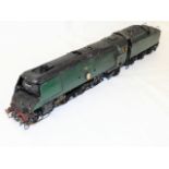 A hand built model of steam train & tender