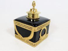 A French c.1840 Empire style silver gilt cased blu