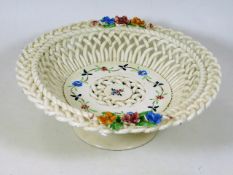 An antique Strasbourg style faience basket
