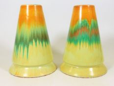 A pair of art deco Shelley tapered vases