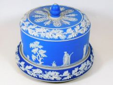 A large 19thC. jasperware cheese dome
