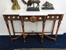 A Louis XV style marble topped consul table