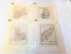 In excess of forty antique maps, many mounted