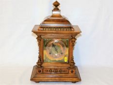 A c.1900 mantel clock with brass & coppered dial