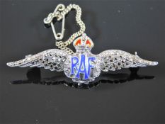 A silver & marcasite RAF brooch