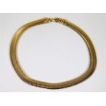 A 9ct gold reticulated link chain necklace