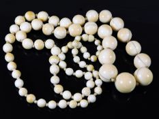 A Victorian ivory beaded necklace