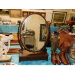 A mahogany framed dressing table mirror with drawe