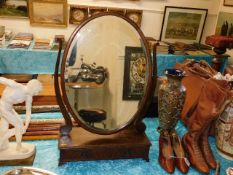 A mahogany framed dressing table mirror with drawe