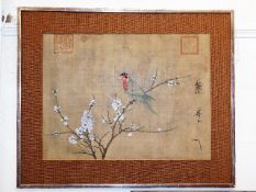 A Chinese hand coloured study of birds print