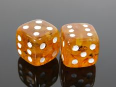 A set of amber dice