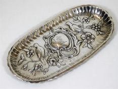A Irish silver tray with relief decor & Dublin mar