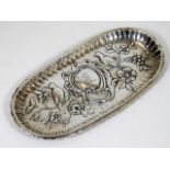 A Irish silver tray with relief decor & Dublin mar