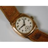 A 9ct gold wrist watch a/f