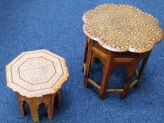 Two antique Anglo-Indian low level inlaid tables