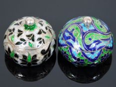 Two enamelled silver boxes