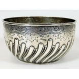 A good quality silver Hunt & Roskell late Storr & Mortimer bowl decorated with reed & acanthus leave