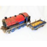 A large Meccano model of train engine & tender