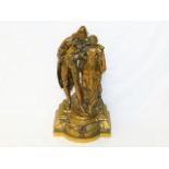 A late 19thC. French brass figure of courting coup