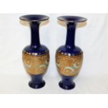 A pair of Royal Doulton stoneware vases