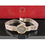 A ladies 9ct gold Omega watch & strap