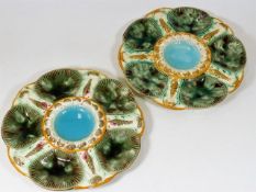 Two Minton style majolica dishes