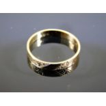 A small 9ct gold ring set with diamonds