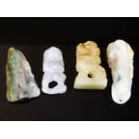 Four Chinese carved Jade style figures