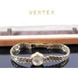 A ladies 9ct gold Vertex watch & strap