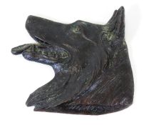 An early 20thC. bronze plaque of German Shepherd d